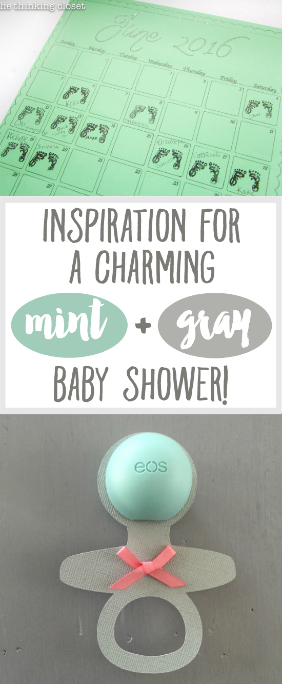 Charming Mint & Gray Baby Shower | Inspiration for planning a meaningful baby shower for a mom-to-be with creative ideas for decor, food, games, activities, a guest book, favors, and more! And you can easily adapt these ideas for any color combination you like. Take it and run with it!