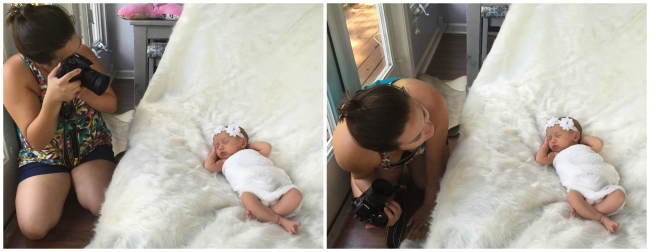 Our Newborn Photographer, Mandy from Kossina Creative, working her magic!