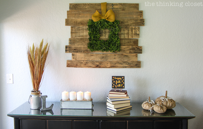 "Happy Fall, Y'all!" Watercolor Art: A Silhouette Cameo 3 Tutorial - Here's my finished mini-sign on display on our fall "fantel." If that doesn't put you in the mood for autumn, I don't know what will!