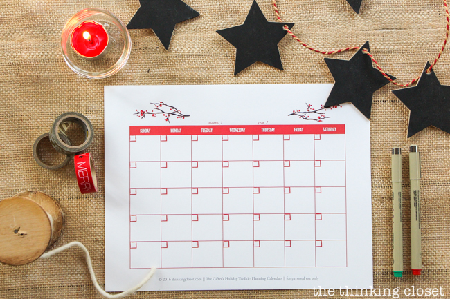 The Gifter's Holiday Toolkit: 5 Day Challenge! FREE printable worksheets and email inspiration designed to set you up for a season of stress free, joy-filled giving. Here's a sneak peek at day 4: Planning Calendars.
