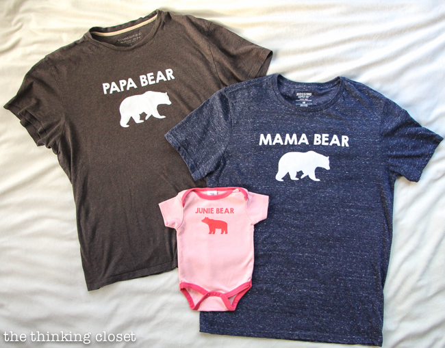 Papa Bear Shirt SET of 3 Baby Bear Mama Bear Arrow Hip Gift Set Father's Day Mother's Day Shirts bodysuit SET