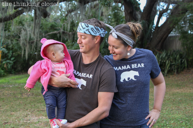 Papa Bear, Mama Bear, Baby Bear T-Shirt Trio Gift Idea | Such a meaningful gift for a new family of three! Think baby shower, mother's day, father's day, Christmas, birthday...any occasion where you want to celebrate new parents or the arrival of their precious little baby bear! Silhouette tutorial includes tips and tricks for working with heat transfer vinyl. It's not as intimidating as you think!
