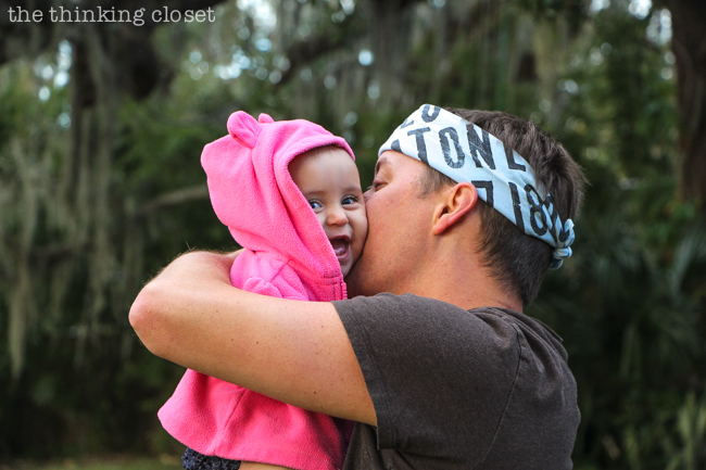 And because I can't resist an opportunity for a family photo shoot, here are a few more we snapped in the backyard, all dressed up in our matching bear tees.