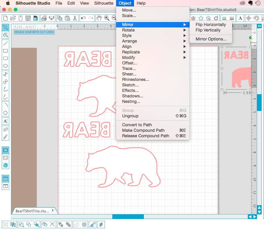 Don't forget to flip your design horizontally before sending your design to the machine to be cut. I've wasted way too much HTV to let you waste it, too!
