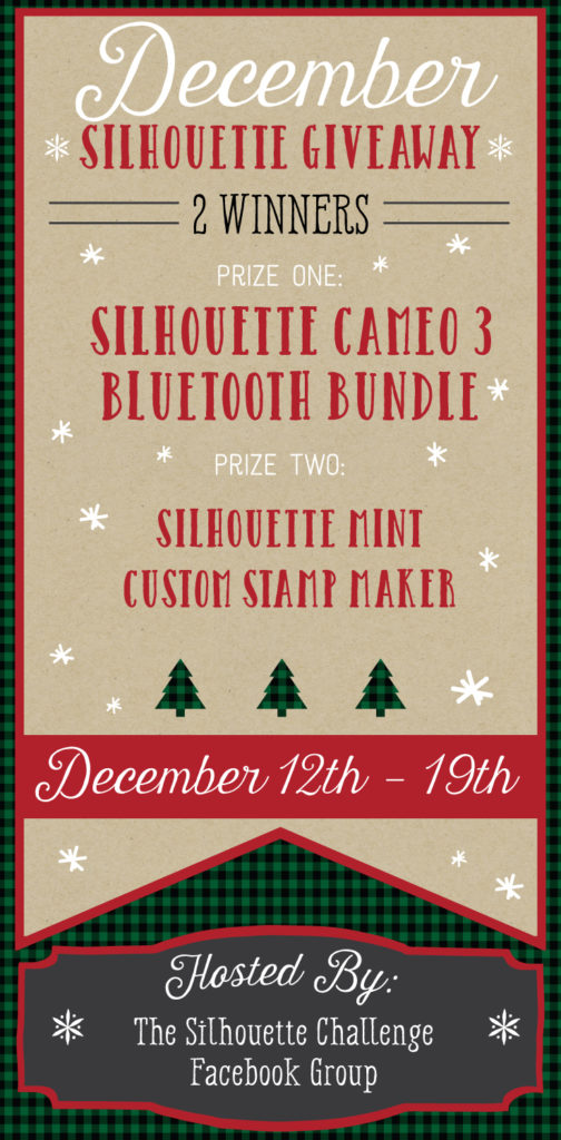 December Silhouette Giveaway! Enter to win a Silhouette Cameo 3 and Silhouette Mint! 2 sweet prizes for 2 lucky winners. Get ready to get your craft on in an EPIC way!