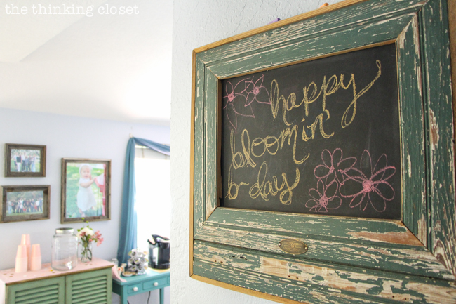 Happy Blooming First Birthday Bash, inspired by spring flowers in pink, blush, and white. DIY party ideas for a woodland floral-themed celebration, spring fling, or botanical garden party!