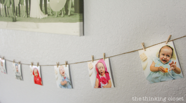Monthly Milestone Photo Banner for a Blooming First Birthday Bash, inspired by spring flowers in pink, blush, and white. DIY party ideas for a woodland floral-themed celebration, spring fling, or botanical garden party!