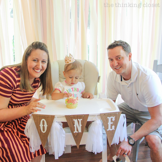 DIY Mini Birthday Crown for a Cupcake Smash! | A Blooming First Birthday Bash, inspired by spring flowers in pink, blush, and white. DIY party ideas for a woodland floral-themed celebration, spring fling, or botanical garden party!