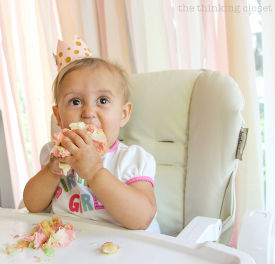 DIY Mini Birthday Crown for a Cupcake Smash! | A Blooming First Birthday Bash, inspired by spring flowers in pink, blush, and white. DIY party ideas for a woodland floral-themed celebration, spring fling, or botanical garden party!