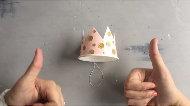 DIY Mini Birthday Crown for a cupcake smash! | Get a sneak peek into Juniper's Blooming First Birthday Bashand catch an inspiring timelapse video tutorial! All you need are a few supplies you already have at home and 15 minutes for this one. Love!