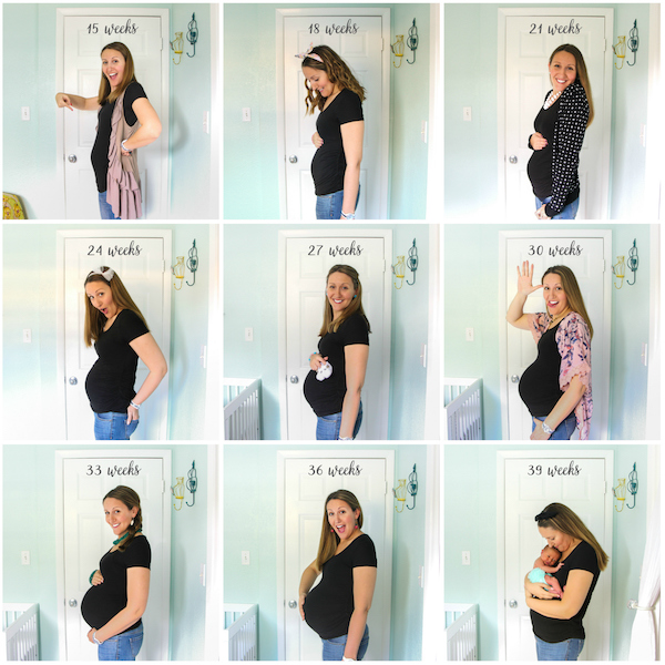 Pregnancy Milestone Photo Collage for Nursery Wall Art! Such a fun way to mark those special 9 months and that growing belly.