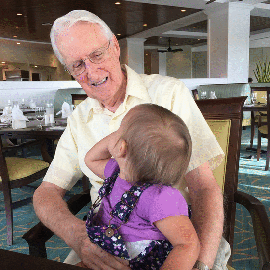 Junie & her Great Grandfather, August 2017