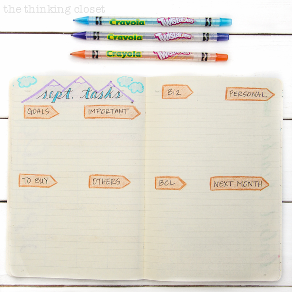 "Plan With Me" VIDEO: how to set up your bullet journal spreads for a productive new month using a camper adventure theme. Inspiration for your monthly log, monthly task list, habit tracker, mood tracker, gratitude log, weekly log, and dailies!