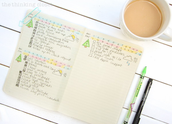 "Plan With Me" VIDEO: how to set up your bullet journal spreads for a productive new month using a camper adventure theme. Inspiration for your monthly log, monthly task list, habit tracker, mood tracker, gratitude log, weekly log, and dailies!