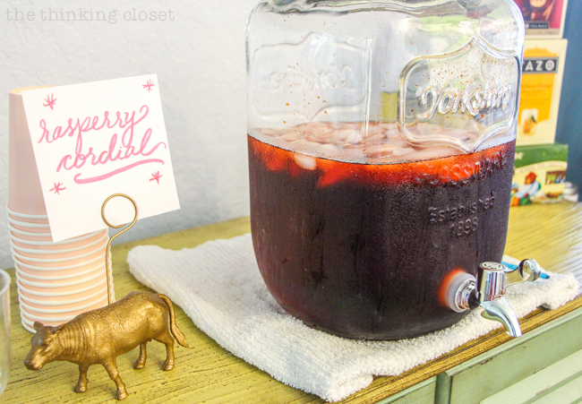 How to host an "Anne of Green Gables" or "Anne with an E" themed birthday party with food, decor, activities, and games for the whole family! | It wouldn't be an Anne-themed affair without some "raspberry cordial!"