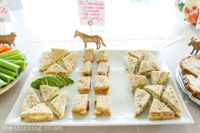 How to host an "Anne of Green Gables" or "Anne with an E" themed birthday party with food, decor, activities, and games for the whole family! | Finger sandwiches perfect for a family tea party!