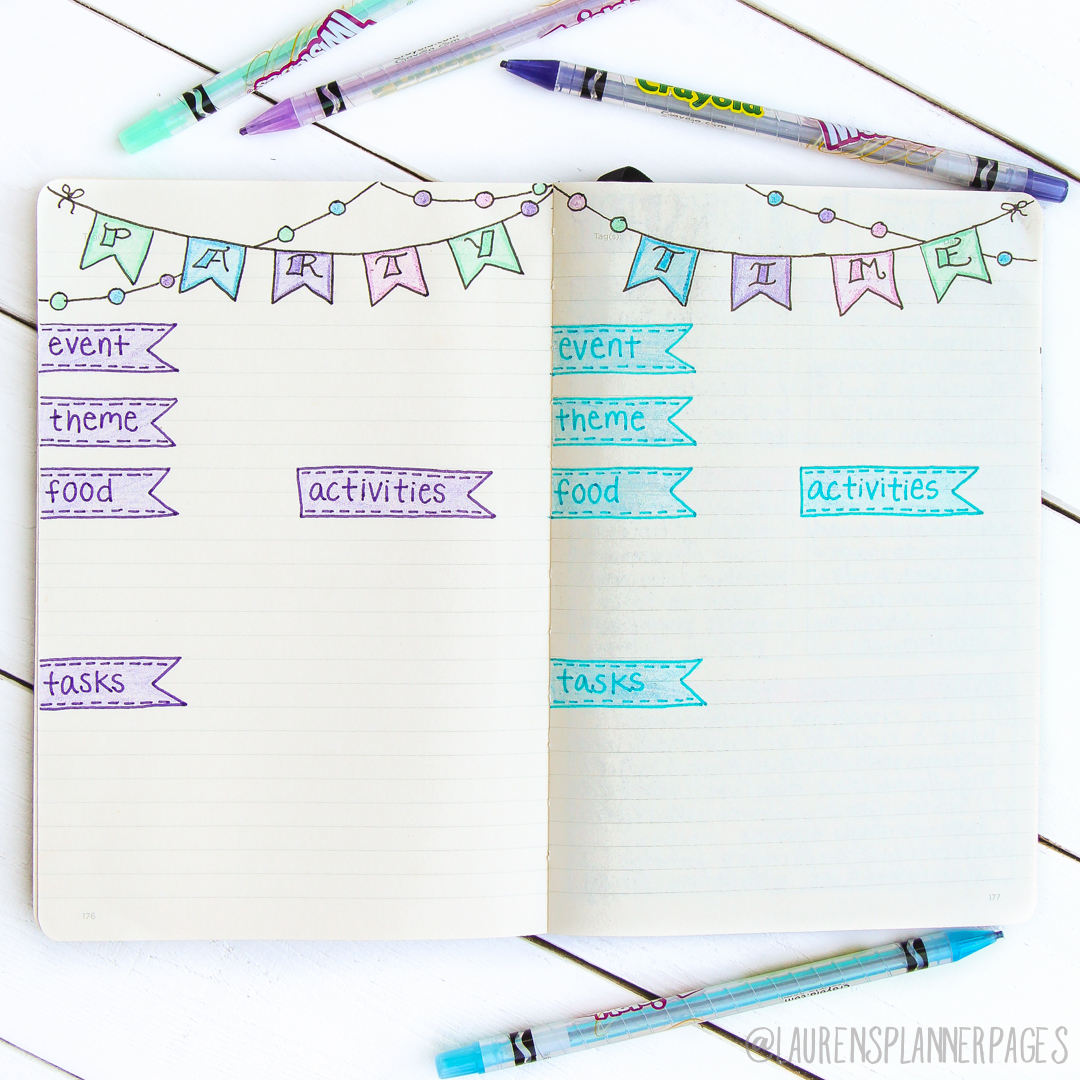 Bullet Journal Party Planning Spread to help you stay organized as you pull together all the details of your sweet celebration!