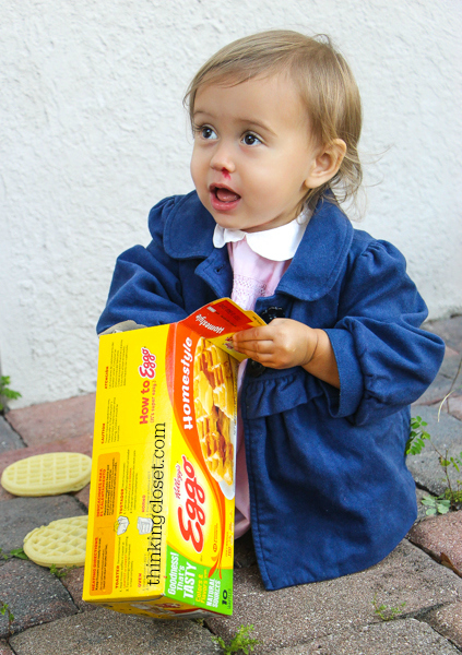"Eleven" 011 from "Stranger Things" Halloween Costume Inspiration for a baby or toddler...plus a punny Halloween costume for the parents as the "Stranger Things!" Check out the full post for the whole run-down!