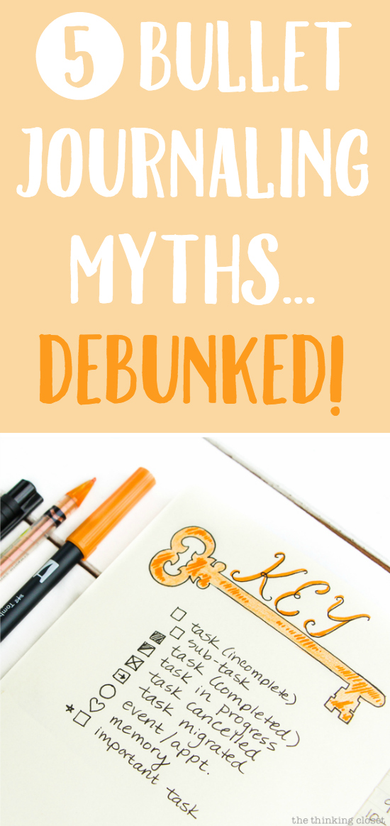 5 Bullet Journaling Myths...Debunked! For anyone on the fence with bullet journaling who feels like "I'm not creative enough" or "I don't have enough time" or "I wouldn't know where to start!"...this is the post that is going to empower you to dive into bullet journaling headfirst. Right. Now.
