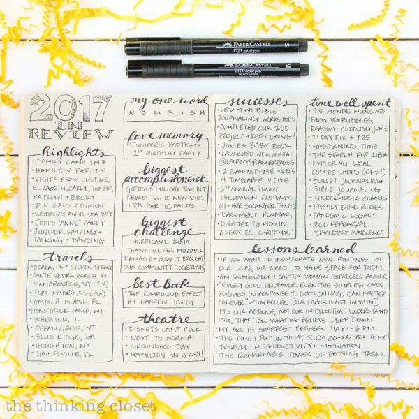 One important thing before we take on a new year. | Here's how to conduct a "year in review" in your bullet journal or favorite notebook to practice gratitude for ALL that last year brought and clarify your goals for the future!