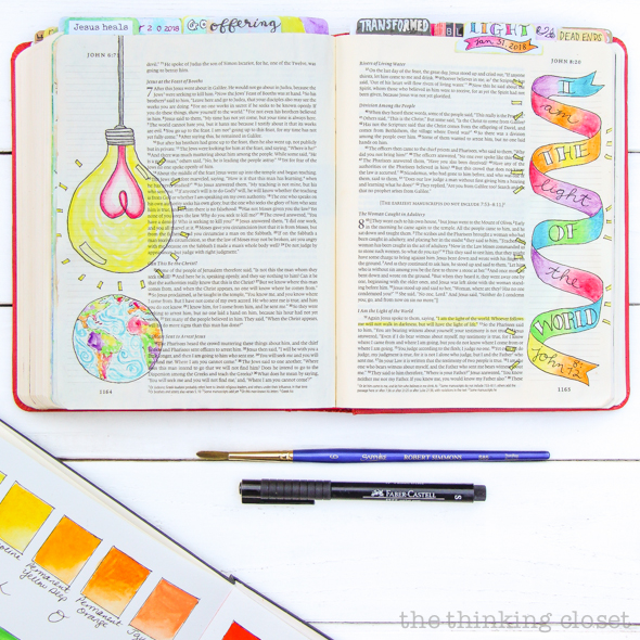 An Inspiring Journaling Bible Flip-Through Video of John's Gospel! | "I am the light of the world." John 8:12