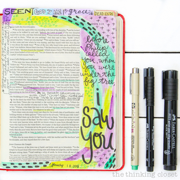 An Inspiring Journaling Bible Flip-Through Video of John's Gospel! | "Before Philip called you, when you were under the fig tree, I saw you.” -John 1:48