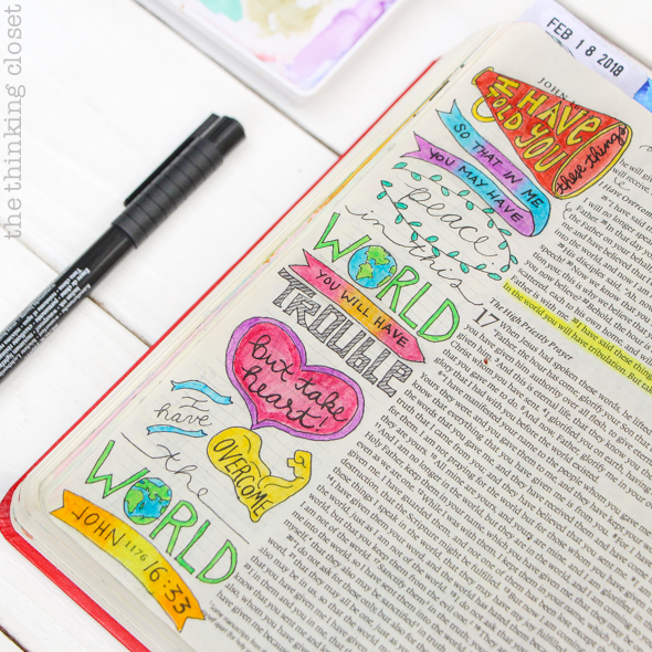 An Inspiring Journaling Bible Flip-Through Video of John's Gospel! | "In this world you will have trouble. But take heart!" John 16:33