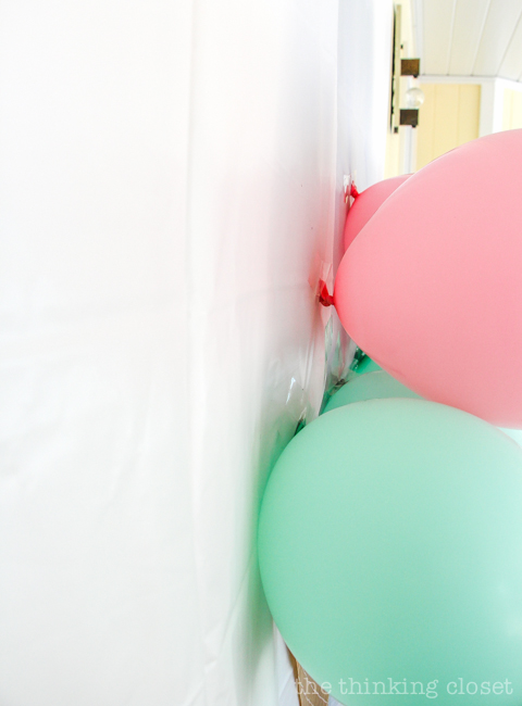 The Ice Cream Balloon Party Backdrop in process!