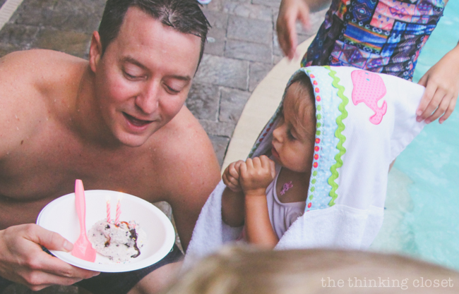 Singing to the birthday gal at Juniper's Ice Cream Themed 2nd Birthday Party!