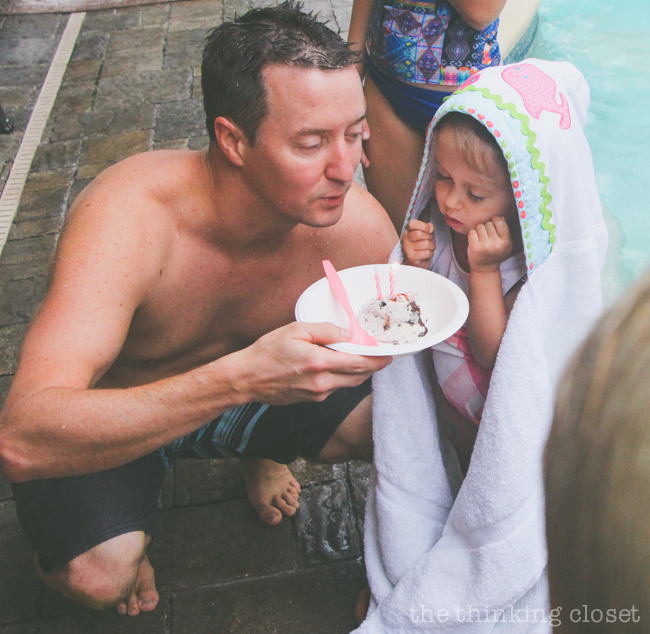 Singing to the birthday gal at Juniper's Ice Cream Themed 2nd Birthday Party!