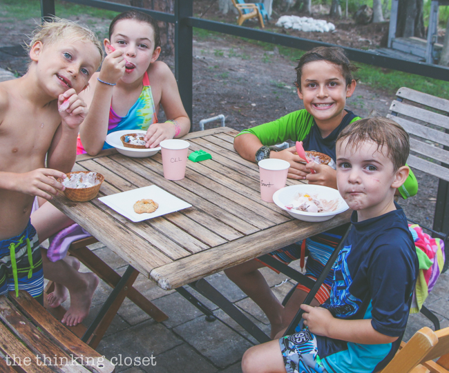 Those beloved older cousins at Juniper's Ice Cream Themed 2nd Birthday Party!