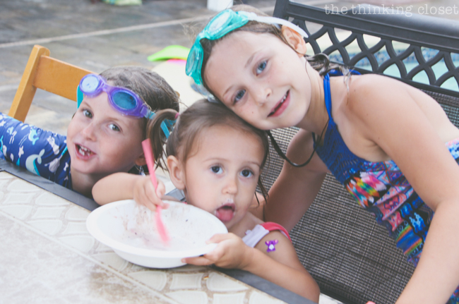 The birthday gal at Juniper's Ice Cream Themed 2nd Birthday Party!