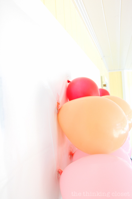 The Ice Cream Balloon Party Backdrop in process!