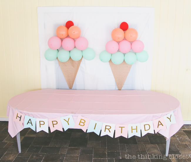 Love this Ice Cream Themed Birthday Party Inspiration! DIY party ideas from Juniper