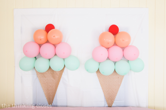 Love this Ice Cream Themed Birthday Party Inspiration! DIY party ideas from Juniper's 2nd Birthday Celebration. Inexpensive and do-able ideas you can pull of in the last minute! From backdrops to lawn decor to favors to letter-board quotes!