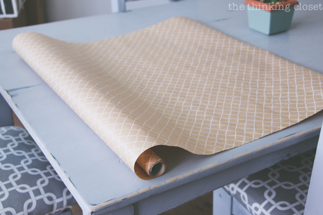 The perfect wrapping paper for transforming into ice-cream-themed party decor! Bring on the waffle cones! (Pssst! It's from IKEA! It's called "Givande.")