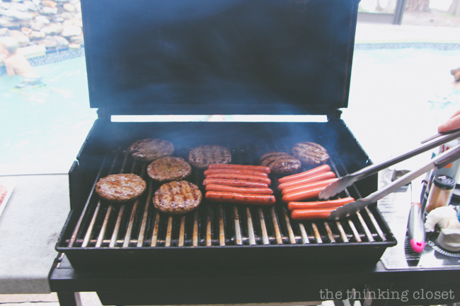 Grilling pros at Junie's Ice Cream Themed 2nd Birthday Party!
