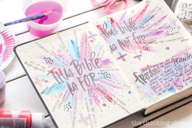 Permission Pages: Journaling Bible Process Video | Here's a glimpse at the NEW Permission Pages Digital Devotional Kit by Lauren Lanker in action! Designed to support you in creating your own set of permission pages where you can boldly declare what "This Bible is for" (asking questions and making mistakes) and what "This Bible is not for" (proving my worth or giving in to fear). Be inspired!