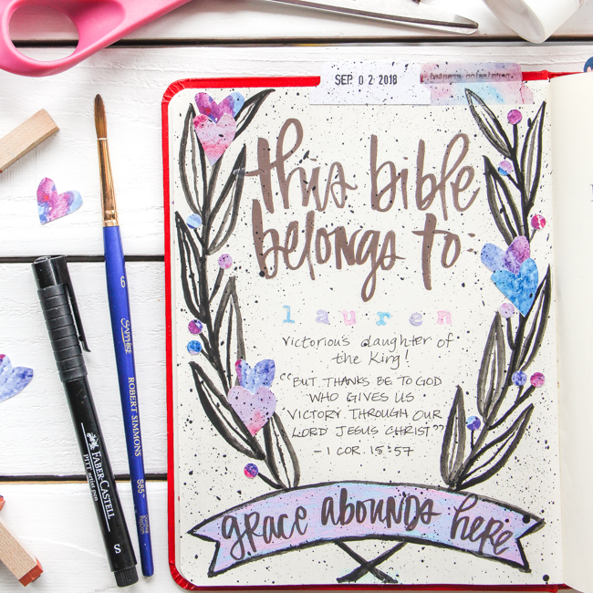 How to Create a “This Bible Belongs To” Page in Your Journaling Bible