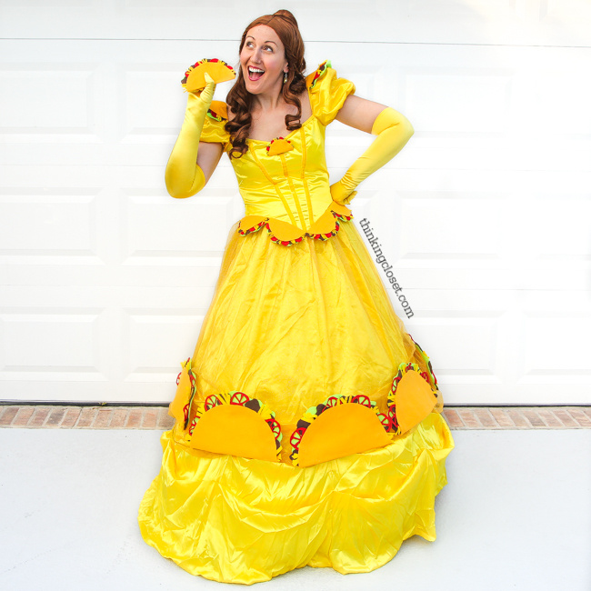 "Taco Belle"... plus clever costumes from all 9 years of Lanker Family Punny Halloween Costume History. Most epic and hilarious family costume round-up ever (especially for lovers of visual humor and dad jokes and all the puns) via thinkingcloset.com
