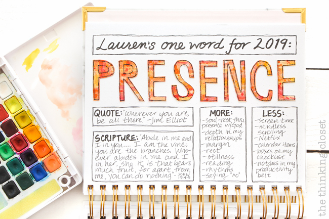 My One Word for 2019 & How to Create a Dream-Map in Your Planner or Bullet Journal | Join me for a virtual coffee date in which I share my "one word" for 2019 and give a close up look at my planner spread in which I cast vision for the year and map out my dreams and goals into do-able, action-able steps. Here's how I'm pursuing PRESENCE in 2019! And how you can map out YOUR dreams for the new year.