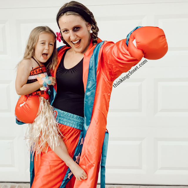"Hawaiian Punch" Punny Halloween Costume for a Dynamic Duo: great for a parent & Moana-loving kid or a couple! Here's the inside scoop on our 8th annual creative punny Halloween costumes...including our other duo, "Dr. Pepper." Also, check out our punny Halloween costumes from the past 7 years! So many groan-worthy costume ideas.