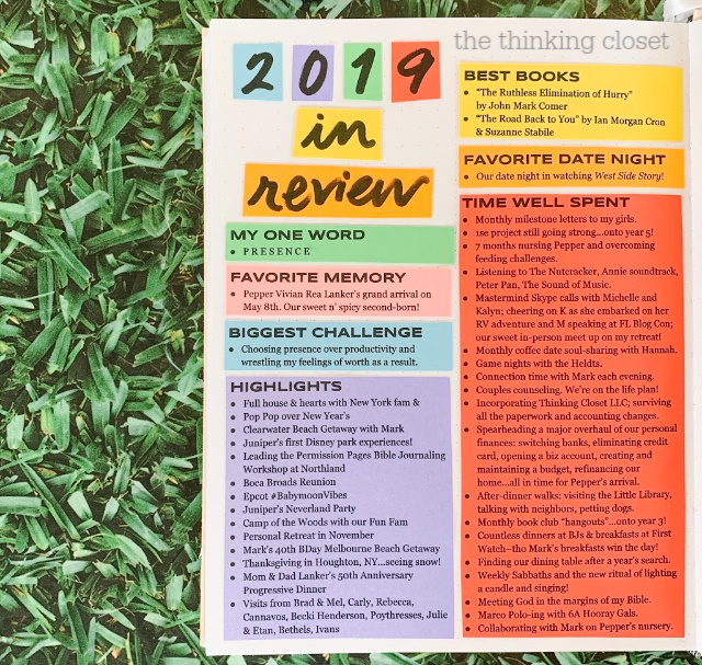 2019 in Review: The Unaccomplished | Before charging ahead into a new year full of new goals, let's pump the breaks a bit, and look back at what we accomplished, and what we didn't, and how we grew! We can do that through a "year in a review" spread in our planner or bullet journal. Join me for the run-down!