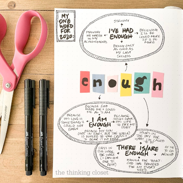 My One Word for 2020 & How to Create a Dream-Map in Your Planner or Bullet Journal | Join me for the story of how I discovered my "one word" for the year, why this word is unlike any I've ever had before, and how I mapped out my vision embracing my ENOUGH-ness in 2020. Also, I have an opportunity for YOU to join a new devotional series I'm launching!