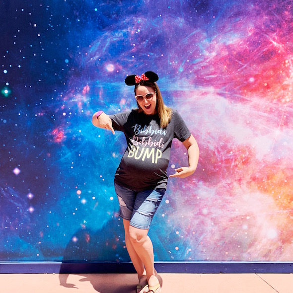 #BabyMoonVibes with my Bibbidi Bobbidi Bump T-Shirt at Disney's Epcot | Pepper's Birth Story via ThinkingCloset.com