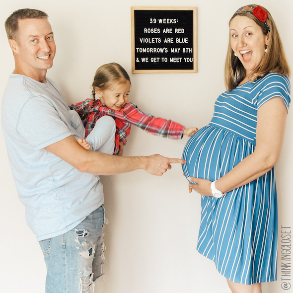 Final Letterboard Bumpdate the Night Before You Were Born | Pepper's Birth Story via ThinkingCloset.com