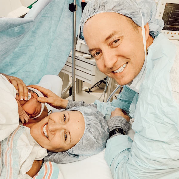 Our first family photo! | Pepper's Birth Story via ThinkingCloset.com