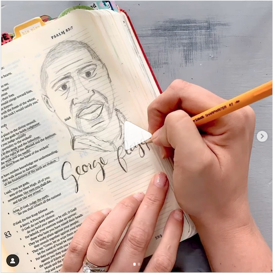 George Floyd: Learn the Lines of His Face | @ThinkingCloset Timelapse Video on Instagram, 6/2020