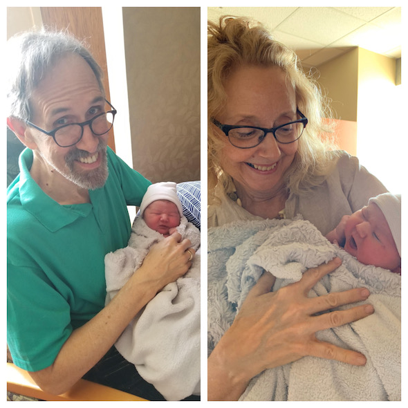 Meeting Grandma & Grandpa! | Pepper's Birth Story via ThinkingCloset.com