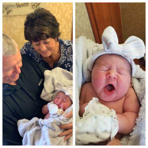 Mimi & Papa meet Pepper for the first time! | Pepper's Birth Story via ThinkingCloset.com